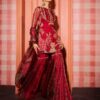 Red Soft Organza Embroidery Mirror Work Salwar Suit