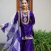 Royal Purple Chinon Thread Sequence Work Salwar Suit