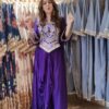 Royal Purple French Crape Embroidery Work Dhoti Suit