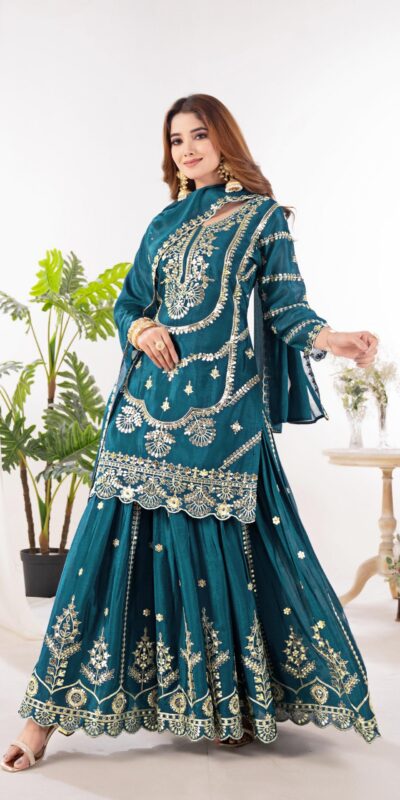 ₹2149 | ND 5033 Teal Chinon Silk Salwar Suit with Embroidery Work & Lace Work. Affordable Price ₹2149. Delivery 4-6 Working Days. Shop now. | Jump Suits, Salwar suit, Casual Suits, Creative suits, Designer Suits, Palazzo Suits, Party Wear Suits, Patiala Suits, Straight Suits