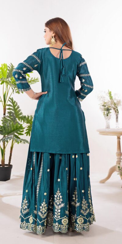 ₹2149 | ND 5033 Teal Chinon Silk Salwar Suit with Embroidery Work & Lace Work. Affordable Price ₹2149. Delivery 4-6 Working Days. Shop now. | Jump Suits, Salwar suit, Casual Suits, Creative suits, Designer Suits, Palazzo Suits, Party Wear Suits, Patiala Suits, Straight Suits