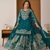 NF 1245 Teal Chinon Silk Lehenga Choli with Embroidery Work & Zari Work. Now at just ₹2449. Delivery 4-6 Working Days. Shop now. | Lehenga, Bollywood Lehenga, Creative Lehenga, Designer Lehenga, Embroidered Lehenga, Party Wear Lehenga