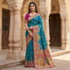 ₹2399 | MB 56 Teal Paithani Silk Saree with Lace Border & Lace Work. Affordable Price ₹2399. Delivery 4-6 Working Days. Shop now. | Sarees, Bollywood Sarees, Creative Sarees, Designer Sarees, Embroidered Sarees, Ethnic Saree, Modern Digital sarees, Party Wear Sarees