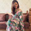 Teal Tebby Silk Katdana Pearls Handwork Saree