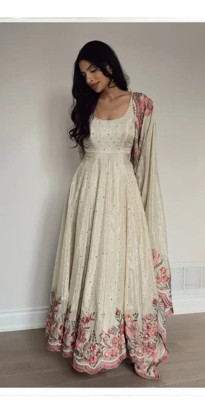 ₹2449 | RTC 5873 White Color Chinon Silk Salwar Suit with Designer Work. Exclusive Offer ₹2449. Delivery 4-6 Working Days. Shop now. | Jump Suits, Salwar suit, Casual Suits, Creative suits, Designer Suits, Palazzo Suits, Party Wear Suits, Patiala Suits, Straight Suits