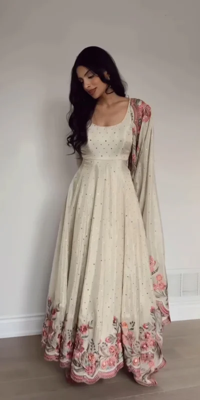 ₹2449 | RTC 5873 White Color Chinon Silk Salwar Suit with Designer Work. Exclusive Offer ₹2449. Delivery 4-6 Working Days. Shop now. | Jump Suits, Salwar suit, Casual Suits, Creative suits, Designer Suits, Palazzo Suits, Party Wear Suits, Patiala Suits, Straight Suits