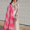 White Crap Silk Embroidery Digital Print Salwar Suit