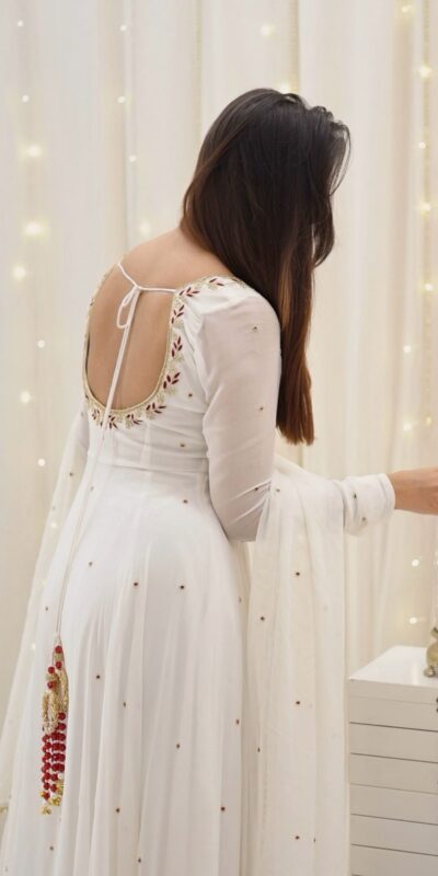 SRK 5271 White Faux Georgette Salwar Suit Perfect for Wedding, Party, Lohri, Temple Visit, Durga Puja – . Grab it for ₹1749. Delivery 4-6 Working Days | Jump Suits, Salwar suit, Casual Suits, Creative suits, Designer Suits, Palazzo Suits, Party Wear Suits, Patiala Suits, Straight Suits