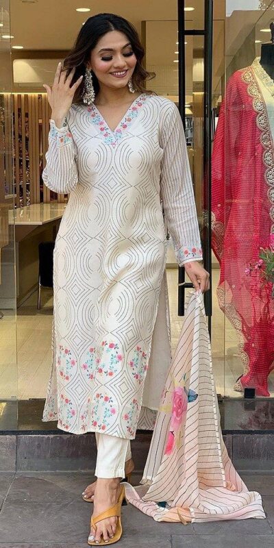 DC G21 White in Maslin Digital Print Salwar Suit . Wedding, Party, Festive, Events, Introductory Price ₹1699. Delivery 4-6 Working Days. Shop now. | Jump Suits, Salwar suit, Casual Suits, Creative suits, Designer Suits, Palazzo Suits, Party Wear Suits, Patiala Suits, Straight Suits