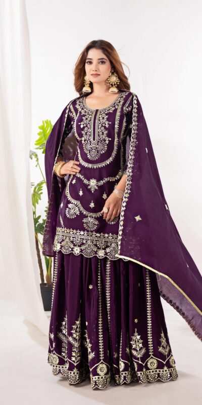 ₹2149 | ND 5033 Wine Chinon Silk Salwar Suit with Embroidery Work & Lace Work. Affordable Price ₹2149. Delivery 4-6 Working Days. Shop now. | Jump Suits, Salwar suit, Casual Suits, Creative suits, Designer Suits, Palazzo Suits, Party Wear Suits, Patiala Suits, Straight Suits