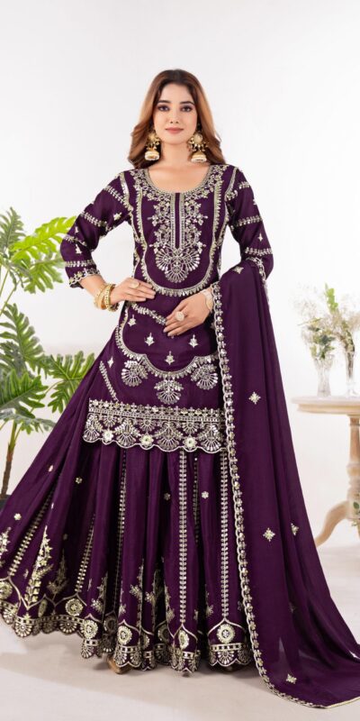 ₹2149 | ND 5033 Wine Chinon Silk Salwar Suit with Embroidery Work & Lace Work. Affordable Price ₹2149. Delivery 4-6 Working Days. Shop now. | Jump Suits, Salwar suit, Casual Suits, Creative suits, Designer Suits, Palazzo Suits, Party Wear Suits, Patiala Suits, Straight Suits