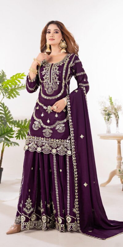 ₹2149 | ND 5033 Wine Chinon Silk Salwar Suit with Embroidery Work & Lace Work. Affordable Price ₹2149. Delivery 4-6 Working Days. Shop now. | Jump Suits, Salwar suit, Casual Suits, Creative suits, Designer Suits, Palazzo Suits, Party Wear Suits, Patiala Suits, Straight Suits