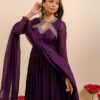 Wine Vichitra Silk Thread Embroider Work Salwar Suit