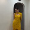Yellow Chinon Silk Thread Work Salwar Suit