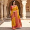 ₹2049 | MB 6088 Yellow Color Lace Work & Zari Work Sareein Pochampalli Silk. Best Price ₹2049. Delivery 4-6 Working Days. Shop now. | Sarees, Bollywood Sarees, Creative Sarees, Designer Sarees, Embroidered Sarees, Ethnic Saree, Modern Digital sarees, Party Wear Sarees