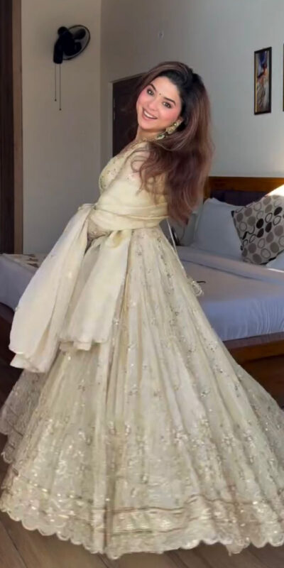 SRK 5329 Cream Crunchy Silk Salwar Suit Perfect for Wedding, Party, Onam, Housewarming, Karwa Chauth – . Get it for ₹2449. Delivery 4-6 Working Days. | Anarkali Suits, Bollywood Anarkali, Creative-Anarkali, Designer Anarkali, Embroidered Anarkali, Party Wear Anarkali