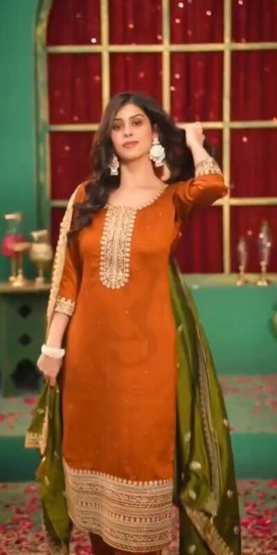DC 96 Orange Color Chinon Silk Salwar Suit with Embroidery Work. Online Get it for ₹2149. Delivery 4-6 Working Days. Shop now. | Jump Suits, Salwar suit, Casual Suits, Creative suits, Designer Suits, Palazzo Suits, Party Wear Suits, Patiala Suits, Straight Suits
