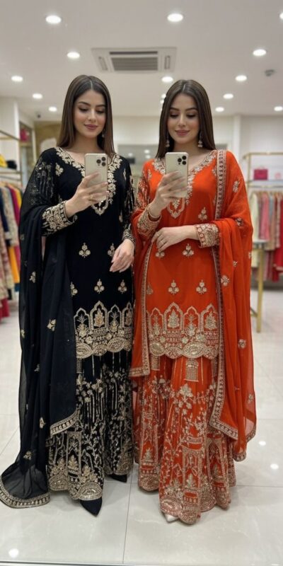 WW 1250 Black Faux Georgette With 5 mm Sequence Work Salwar Suit Wedding, Party, Festive, Events Etc. Expected Delivery 4-6 Working Days @2399/- | Jump Suits, Salwar suit, Casual Suits, Creative suits, Designer Suits, Palazzo Suits, Party Wear Suits, Patiala Suits, Straight Suits