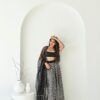 Black Faux Georgette Sequence Work Lehenga Choli