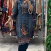 Blue Chinon With Sequence Work Salwar Suit