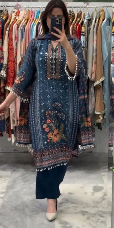 BE 404 Blue Printed Chinon Salwar Suit with Lace Work & Mirror Work. Affordable Price ₹1899. Delivery 4-6 Working Days. Shop now. | Jump Suits, Salwar suit, Casual Suits, Creative suits, Designer Suits, Palazzo Suits, Party Wear Suits, Patiala Suits, Straight Suits
