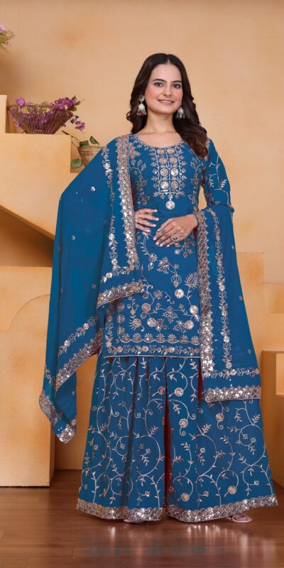 FE 99 Blue Color Fox Georgette Salwar Suit with Embroidery Work. Online Now at just ₹2549. Delivery 4-6 Working Days. Shop now. | Jump Suits, Salwar suit, Casual Suits, Creative suits, Designer Suits, Palazzo Suits, Party Wear Suits, Patiala Suits, Straight Suits