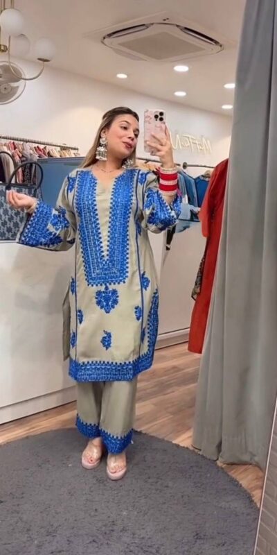 ₹2149 | KF 1694 Blue in Color Jam Cotton Embroidery Work Salwar Suit . Available at ₹2149 only. Delivery 4-6 Working Days. Shop now. | Jump Suits, Salwar suit, Casual Suits, Creative suits, Designer Suits, Palazzo Suits, Party Wear Suits, Patiala Suits, Straight Suits