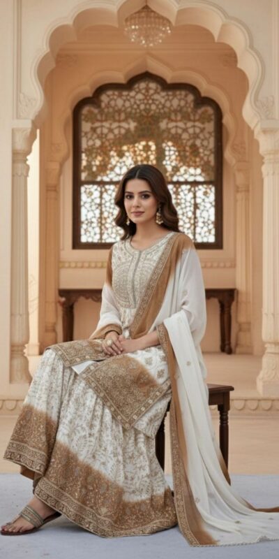 AD 224 Brown Color Dual Tone Star Georgette Salwar Suit with Embroidery Work. Affordable Price ₹2399. Delivery 4-6 Working Days. Shop now. | Jump Suits, Salwar suit, Casual Suits, Creative suits, Designer Suits, Palazzo Suits, Party Wear Suits, Patiala Suits, Straight Suits