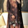Brown Natural Crep Embroidery Work Salwar Suit