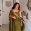 Classic Mehendi Fendy Silk Sequence Work Salwar Suit