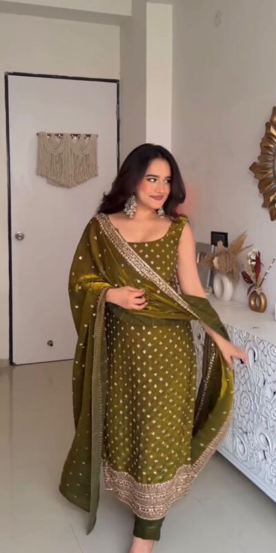 ZSR 3163 Mehendi Mehendi Fendy Silk Salwar Suit with Mirror Work & Embroidery Work. Best Price ₹2099. Delivery 4-6 Working Days. Shop now. | Jump Suits, Salwar suit, Casual Suits, Creative suits, Designer Suits, Palazzo Suits, Party Wear Suits, Patiala Suits, Straight Suits