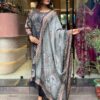 Elegant Black Maslin Digital Prints Salwar Suit