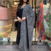 Elegant Black Maslin Mirror Work Salwar Suit