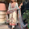 Elegant Off White Maslin Digital Prints Salwar Suit