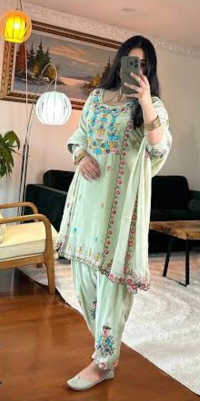 MD 3052 Pista Color Chinon Silk Salwar Suit with Embroidery Work. Online Get it for ₹2099. Delivery 4-6 Working Days. Shop now. | Jump Suits, Salwar suit, Casual Suits, Creative suits, Designer Suits, Palazzo Suits, Party Wear Suits, Patiala Suits, Straight Suits