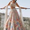 Graceful Cream Georgette Embroidery Work Lehenga Choli