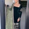 Green Viscous Velvet Embroider Work Salwar Suit
