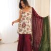 ST 1153 Maroon Color Natural Crep Salwar Suit with Embroidery Work. Wedding, Party, Festive, Best Price ₹2449. Delivery 4-6 Working Days. Shop now. | Jump Suits, Salwar suit, Casual Suits, Creative suits, Designer Suits, Palazzo Suits, Party Wear Suits, Patiala Suits, Straight Suits
