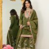 Mehendi Vichitra Silk Embroider Work Salwar Suit