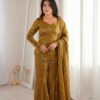 ZSR 3159 Mustered Fendy Silk Salwar Suitwith Embroidery Work & Lace Work. Now at just ₹2049. Delivery 4-6 Working Days. Shop now. | Jump Suits, Salwar suit, Casual Suits, Creative suits, Designer Suits, Palazzo Suits, Party Wear Suits, Patiala Suits, Straight Suits