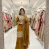 Mustered Fendy Silk Mirror Embroider Work Salwar Suit