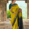 Mustered Soft Lichi Silk Jacquard Border Saree