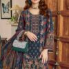 Navy Blue Tabby Satin Digital Print Salwar Suit