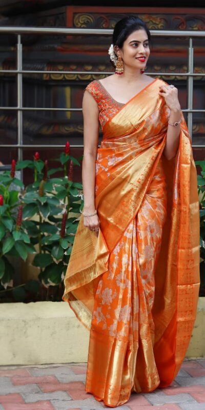 ES 8258 Orange Color Soft Lichi Silk Saree with Lace Border & Lace Work. Best Price ₹1449. Delivery 4-6 Working Days. Shop now. | Sarees, Bollywood Sarees, Creative Sarees, Designer Sarees, Embroidered Sarees, Ethnic Saree, Modern Digital sarees, Party Wear Sarees
