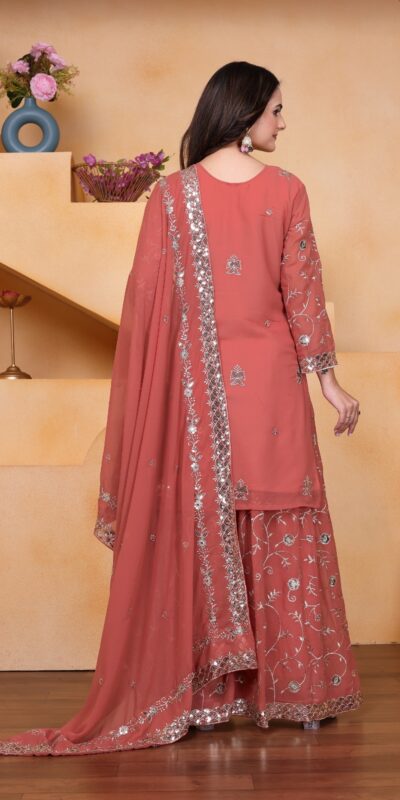 FE 99 Peach Color Fox Georgette Salwar Suit with Embroidery Work. Online Now at just ₹2549. Delivery 4-6 Working Days. Shop now. | Jump Suits, Salwar suit, Casual Suits, Creative suits, Designer Suits, Palazzo Suits, Party Wear Suits, Patiala Suits, Straight Suits