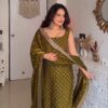 Perfect Mehendi Fendy Silk Sequence Work Salwar Suit