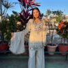 Perfect Off White Faux Georgette Mirror Salwar Suit