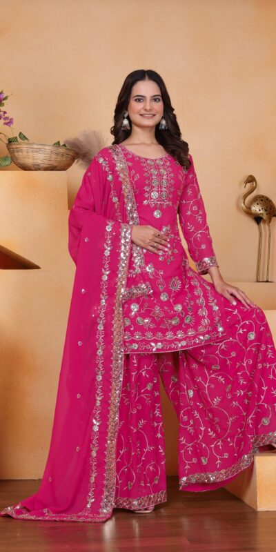 FE 99 Pink Color Fox Georgette Salwar Suit with Embroidery Work. Online Now at just ₹2549. Delivery 4-6 Working Days. Shop now. | Jump Suits, Salwar suit, Casual Suits, Creative suits, Designer Suits, Palazzo Suits, Party Wear Suits, Patiala Suits, Straight Suits