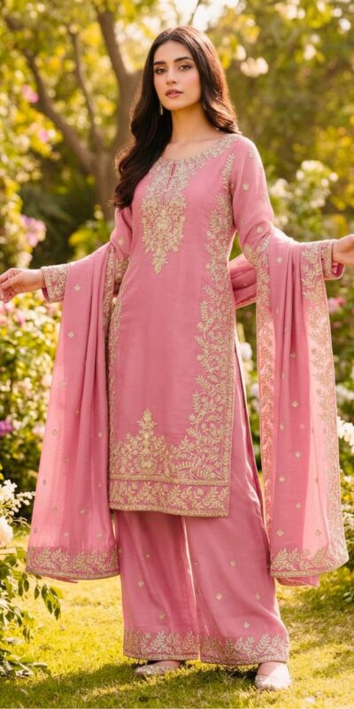 SRK 5316 Pink Organza Silk Salwar Suit Perfect for Wedding, Party, Makar Sankranti, Eid, Durga Puja – . Affordable Price ₹2149. Delivery 4-6 Workin | Jump Suits, Salwar suit, Casual Suits, Creative suits, Designer Suits, Palazzo Suits, Party Wear Suits, Patiala Suits, Straight Suits