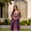 RR 38 Purple Fendy Satin Gown Perfect for Wedding, Party, Pongal, Makar Sankranti, Ganesh Chaturthi – . Available at ₹2649 only. Delivery 4-6 Wor | Gowns, Bollywood Gowns, Creative Gowns, Designer Gowns, Embroidered Gowns, Party Wear Gowns